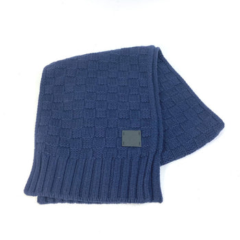 Louis Vuitton Scarf M70169 Cashmere Navy Damier Escharp Helsinki Mens
