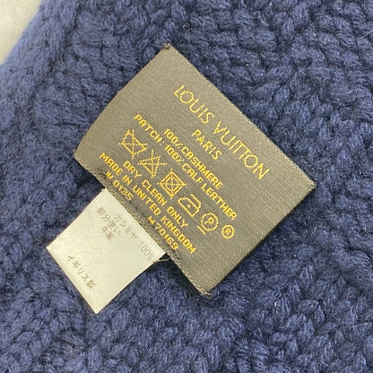 Louis Vuitton Scarf M70169 Cashmere Navy Damier Escharp Helsinki Mens