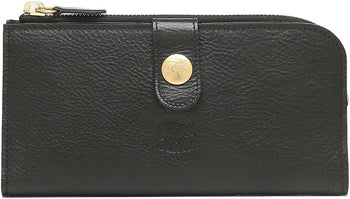 Il Bisonte Long Wallet Purse 5412305140 Leather Black Nero