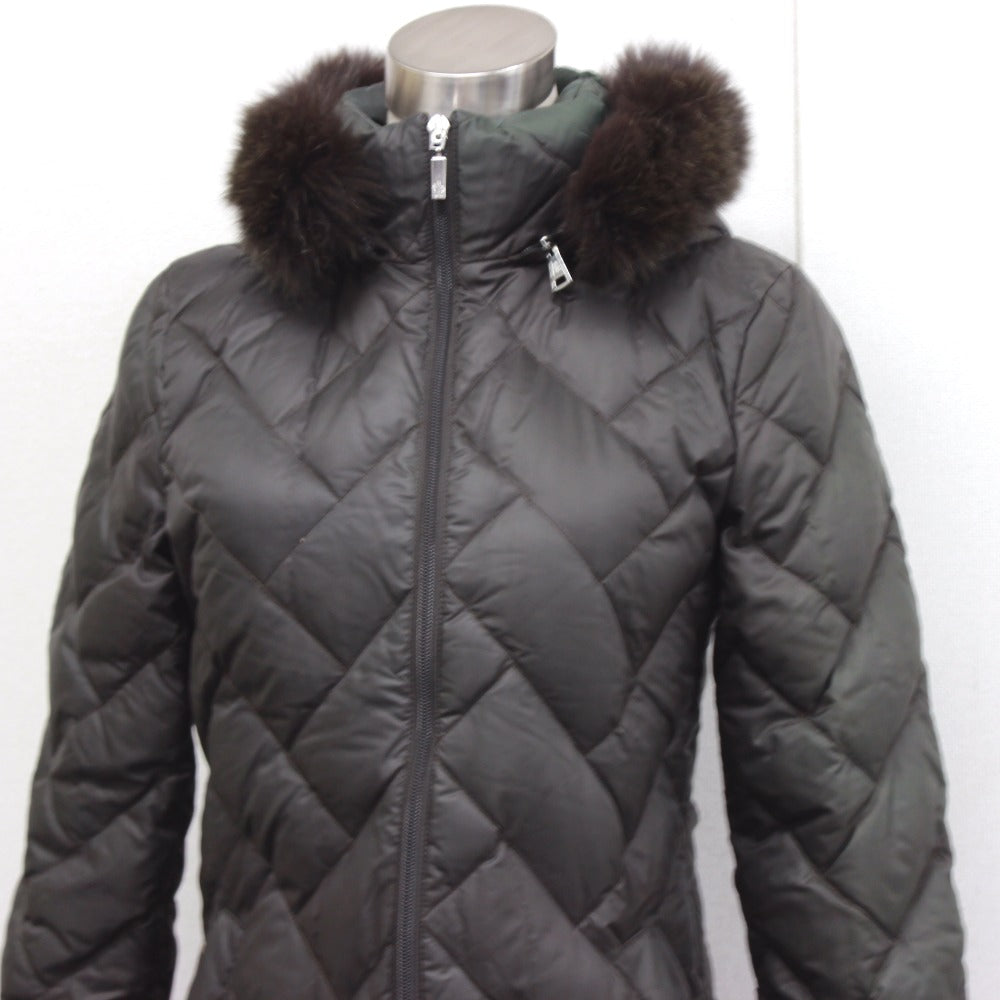 Moncler Down Jacket Nylon Dark Brown Far Food Melanie Melanie Women Size