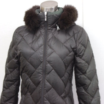 Moncler Down Jacket Nylon Dark Brown Far Food Melanie Melanie Women Size