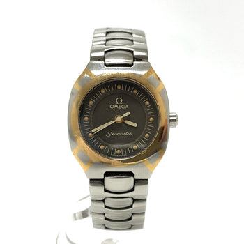 Omega Watches Quartz Stainless Steel Silver Seamaster Polaris Black Dial Women