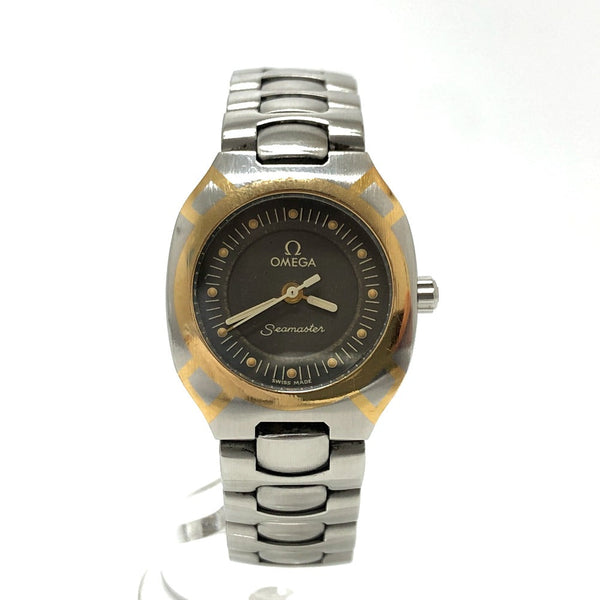 Omega Watches Quartz Stainless Steel Silver Seamaster Polaris Black Dial Women