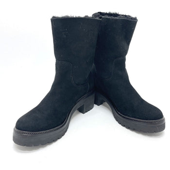 Moncler Boots Suede Black Mokomoko Mouton Women 36