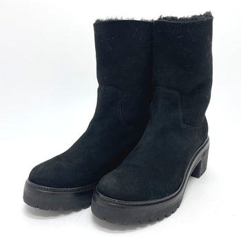 Moncler Boots Suede Black Mokomoko Mouton Women 36