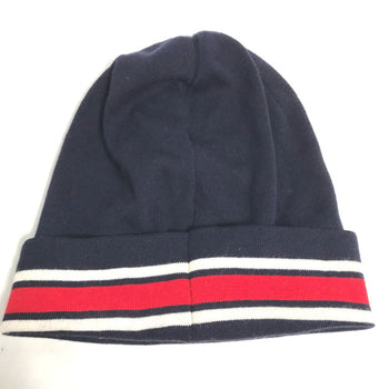 Moncler Knit Hat Wool Navy Logo Women