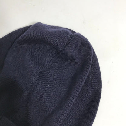 Moncler Knit Hat Wool Navy Logo Women