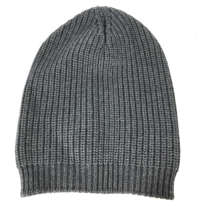 Moncler Knit Hat Wool Gray Gamme Bleu Logo Mens