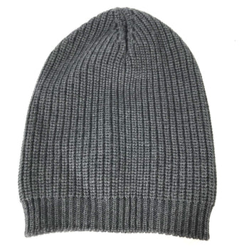 Moncler Knit Hat Wool Gray Gamme Bleu Logo Mens