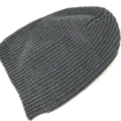 Moncler Knit Hat Wool Gray Gamme Bleu Logo Mens