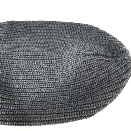 Moncler Knit Hat Wool Gray Gamme Bleu Logo Mens