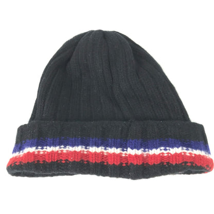 Moncler Knit Hat Wool Black Logo Women