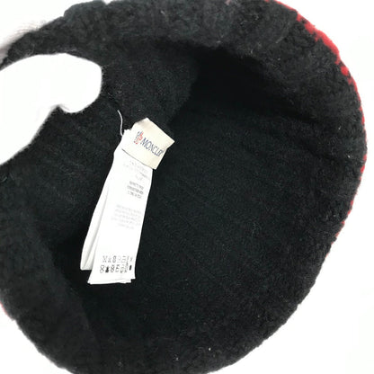 Moncler Knit Hat Wool Black Logo Women