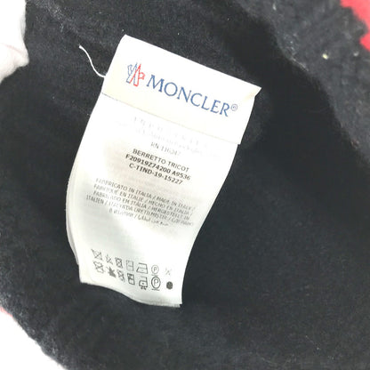 Moncler Knit Hat Wool Black Logo Women