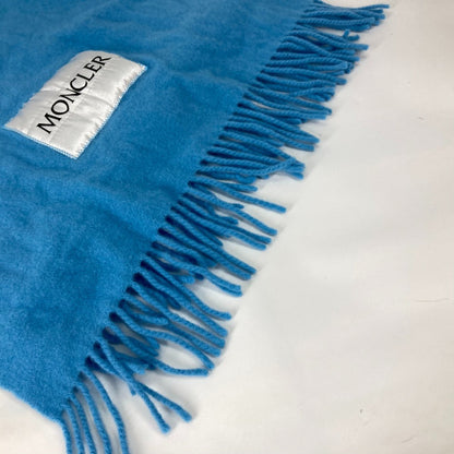 Moncler Scarf Wool Blue Down Logo Mens