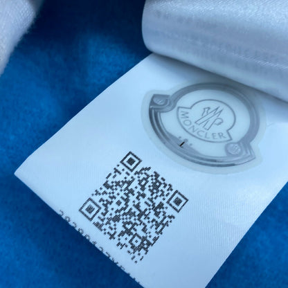 Moncler Scarf Wool Blue Down Logo Mens