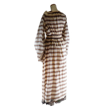 Fendi One Piece Fd9622 A38D Polyester, Polyurethane Beige Cocktail Dress Women 36