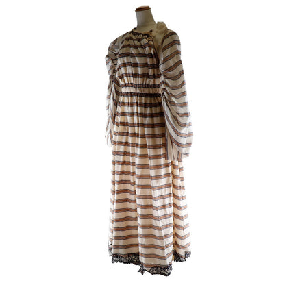 Fendi One Piece Fd9622 A38D Polyester, Polyurethane Beige Cocktail Dress Women 36