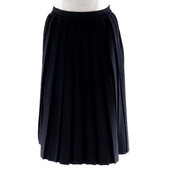 Louis Vuitton Skirt Rayon, Polyester Black Pleated Women Xs