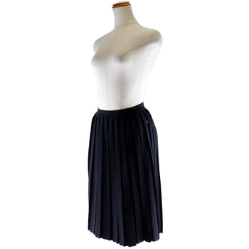 Louis Vuitton Skirt Rayon, Polyester Black Pleated Women Xs