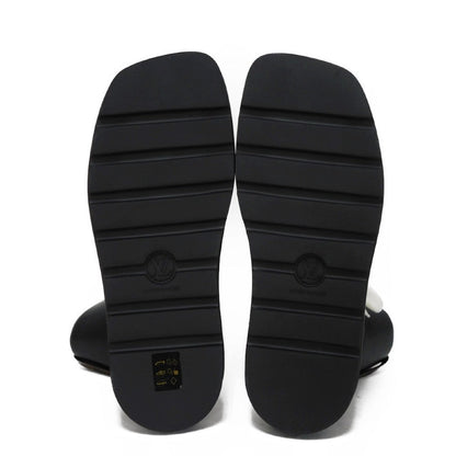 Louis Vuitton Boots 1A9C0F Lamb Leather X Calf Leather Noir 39 Lv Circle Ribbon Ankle Black Gold