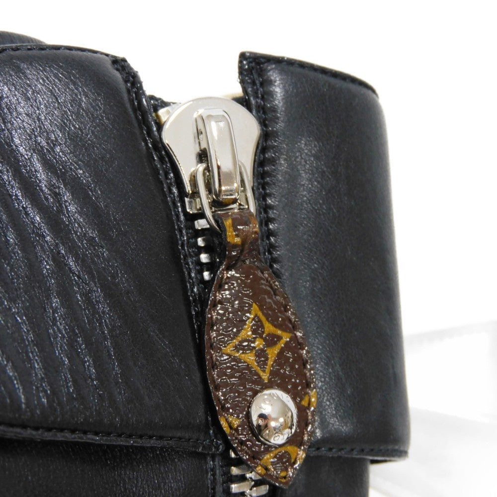 Louis Vuitton Boots 1A9C0F Lamb Leather X Calf Leather Noir 39 Lv Circle Ribbon Ankle Black Gold