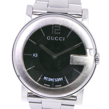 Gucci Watches Quartz 101M Stainless Steel Black Day Date G Chrono Collection Black Dial