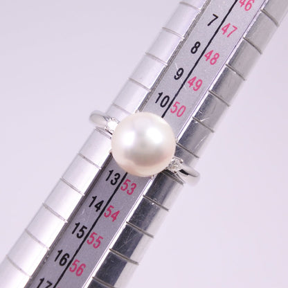 Jewelry Ring Pt900Platinum, Pearl Silver Pearl Women 11.5 Issue