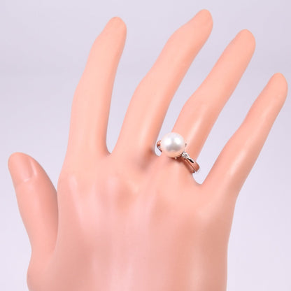 Jewelry Ring Pt900Platinum, Pearl Silver Pearl Women 11.5 Issue