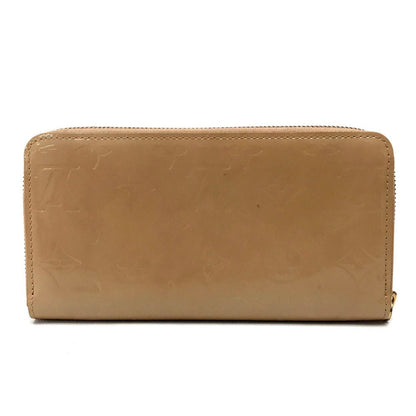 Louis Vuitton Long Wallet Purse M91470 Patent Leather Beige Vernis Zippy Wallet Women