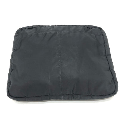 Prada Clutch Bag Nylon Black Triangular Plate Women