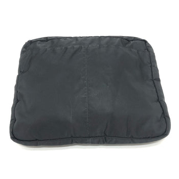 Prada Clutch Bag Nylon Black Triangular Plate Women
