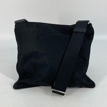 Prada Shoulder Bag Nylon Black Crossbody Pochette Bag Triangle Logo Plate Women Secondhand