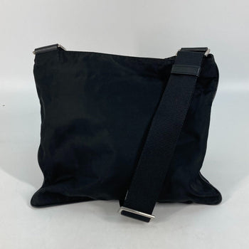 Prada Shoulder Bag Nylon Black Crossbody Pochette Bag Triangle Logo Plate Women Secondhand