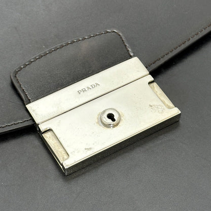Prada Business Bag Vr0006 Leather Black