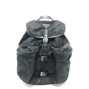 Prada Backpack 130 Nylon Black Double Pocket