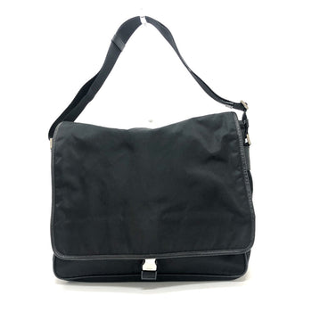 Prada Shoulder Bag U166 Nylon / Leather Black Mens