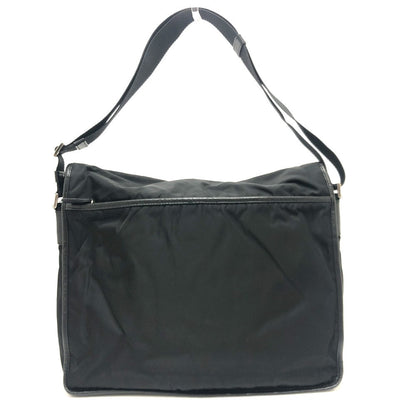 Prada Shoulder Bag U166 Nylon / Leather Black Mens