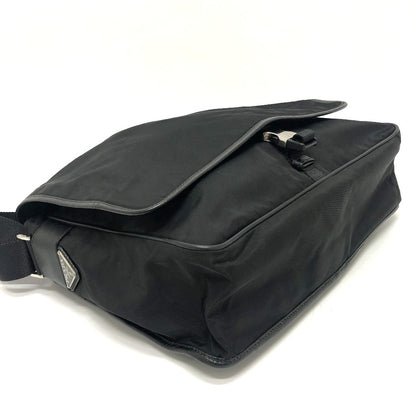 Prada Shoulder Bag U166 Nylon / Leather Black Mens