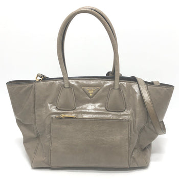 Prada Tote Bag Bn2626 Leather Brown Logo