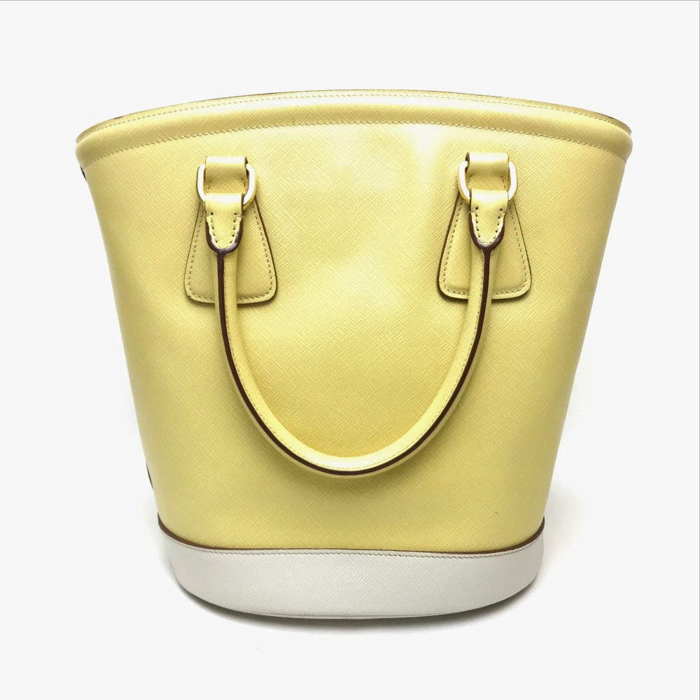 Prada Shoulder Bag B2442B Leather Yellow Saffiano Lux Women