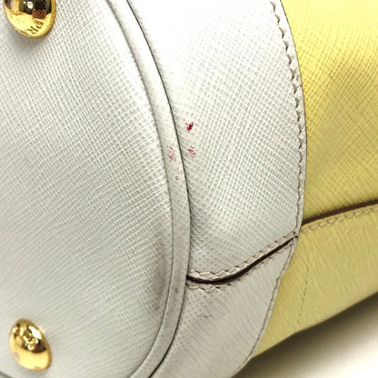 Prada Shoulder Bag B2442B Leather Yellow Saffiano Lux Women