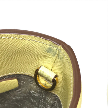 Prada Shoulder Bag B2442B Leather Yellow Saffiano Lux Women