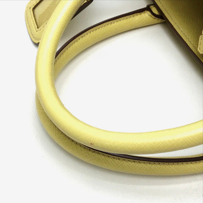 Prada Shoulder Bag B2442B Leather Yellow Saffiano Lux Women