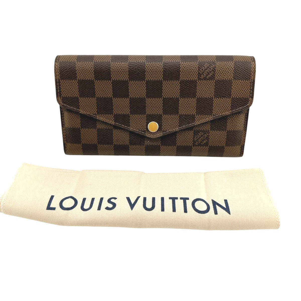 Louis Vuitton Long Wallet Purse N60114 Damier Canvas Brown X Pink Portefeuille Sara Damier Rose