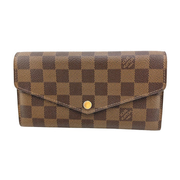 Louis Vuitton Long Wallet Purse N60114 Damier Canvas Brown X Pink Portefeuille Sara Damier Rose
