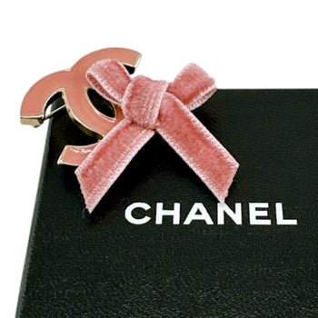 Chanel Brooch Others Pink Brooch Ribbon Coco Mark Women