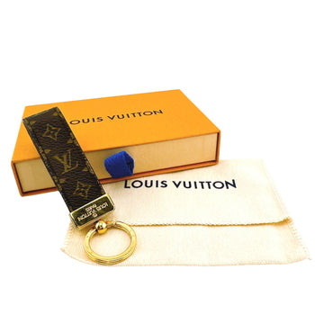 Louis Vuitton Charm M65221 Monogram Canvas Brown Porto Cre Dragonne Monogram Key Ring Women