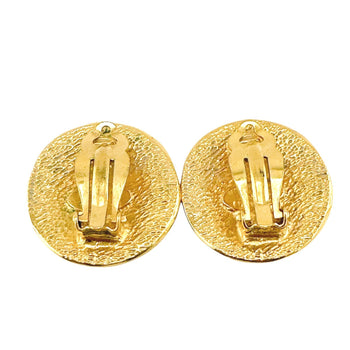 Chanel Earring Gold Plated Gold Vintage Circle Logo Cambon Women