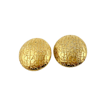 Chanel Earring Metal Gold Earring Vintage Round Women